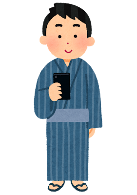 スマートフォンを使う人のイラスト